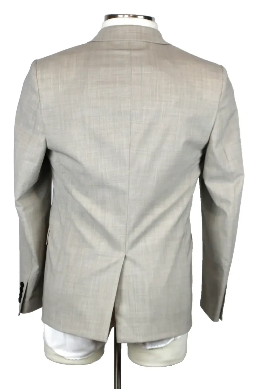 Theory Suit 38 R Mens Chambers Mayer Sand Beige Weave Slim Fit Wool New Tailor 2